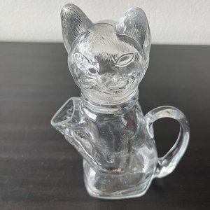 Vintage WMF Clear Pressed Glass Cat Shaped Pitcher Creamer